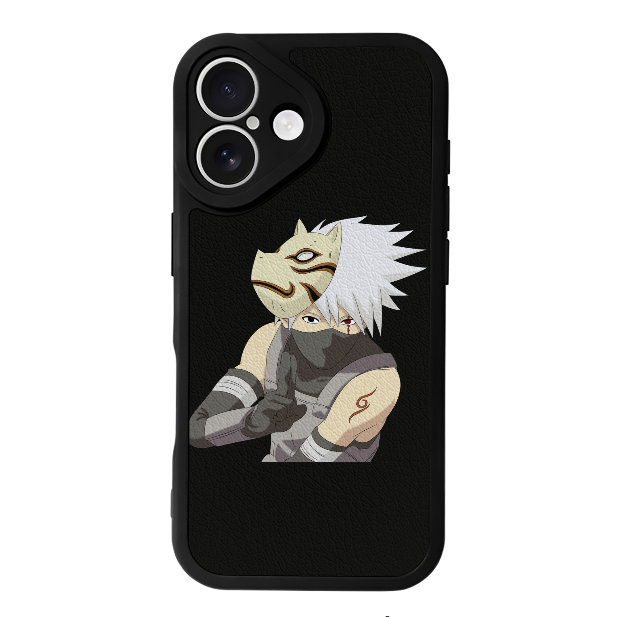 （画像用） NARUTO -ナルト- はたけ カカシ Hatake Kakashi 【iPhone 16シリーズ対応】シリコンスマホケース（レザー調） 材質：シリコン